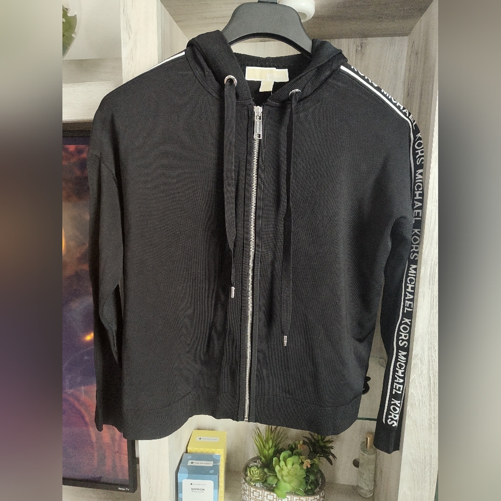 Michael Kors Black Zip-Up Hoodie SZ Small New With Tags